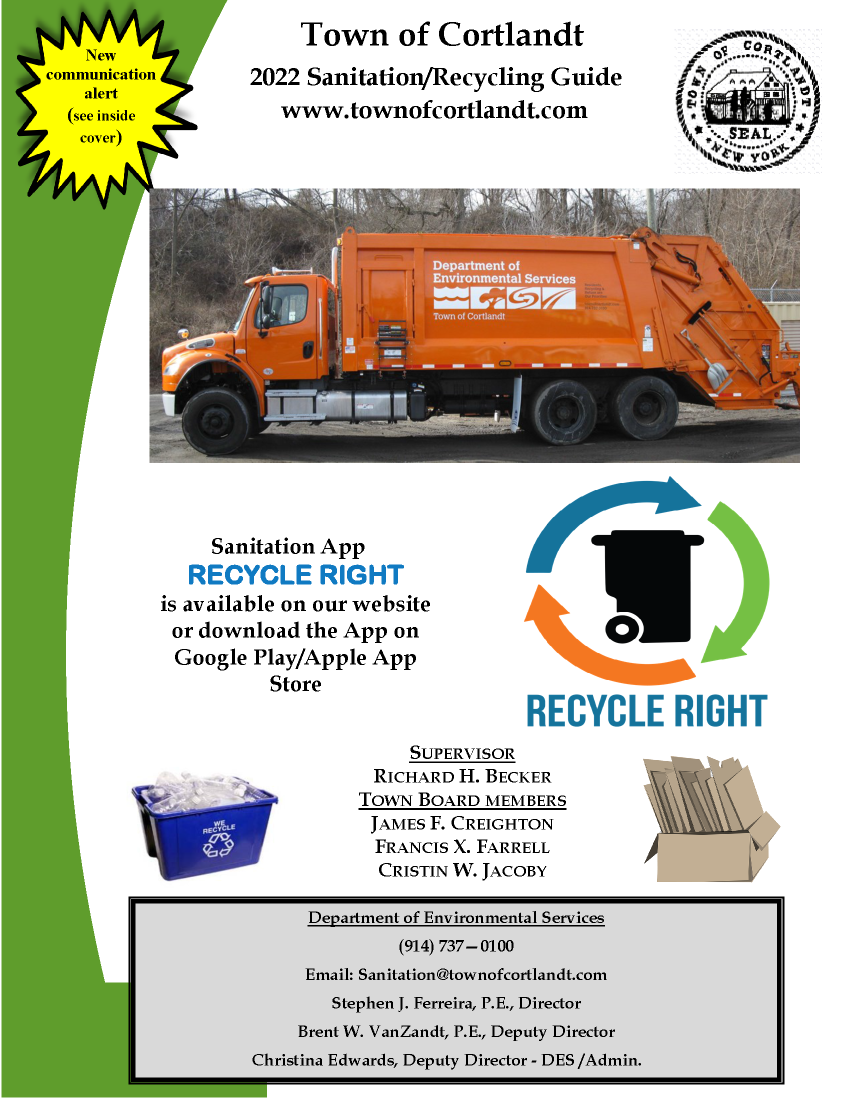2022 Sanitation/Recycling Guide - Town of Cortlandt, NY News